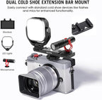 Dual Cold Shoe Extension Bar Mount, Aluminum Dual Hot Shoe Mount Bracket - Image 2