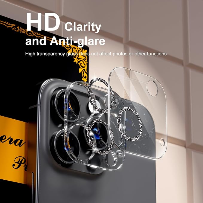 beuxece for 6 Pack iPhone 16 Pro/iPhone 16 Pro Max Camera Lens Protector 9H - Image 7