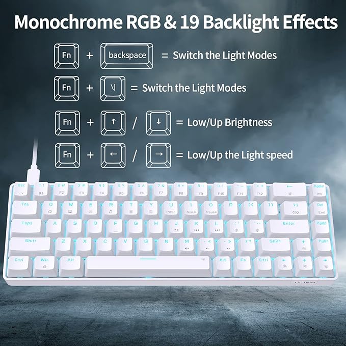 DIERYA T68SE 60% Gaming Mechanical Keyboard, Ultra Compact Mini 68 Key - Image 5