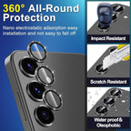 for Samsung Galaxy S25 Camera Lens Protector, Individual Metal Ring Tempered - Image 3