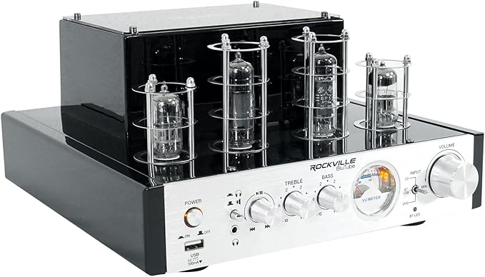 Rockville BluTube 70W Tube Amplifier Stereo Receiver, Compact Design, Warm Sound - Image 5
