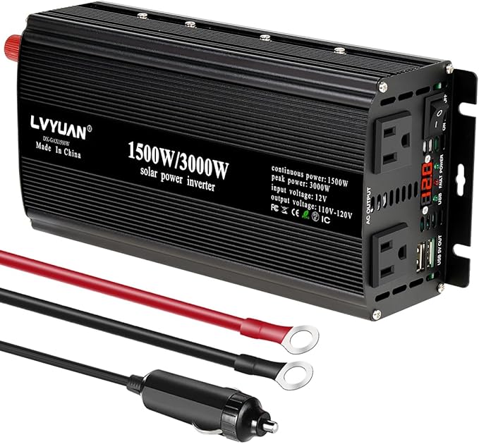 LVYUAN 1500W Inverter Car Power Inverter 12V to 110V by LVYUAN