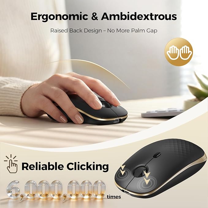 TECKNET Wireless Mouse, Rechargeable Slim Portable Silent Computer Mouse - Image 5