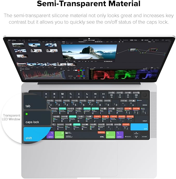 JCPal Davinci Resolve Shortcut Guide Keyboard Cover - Image 4
