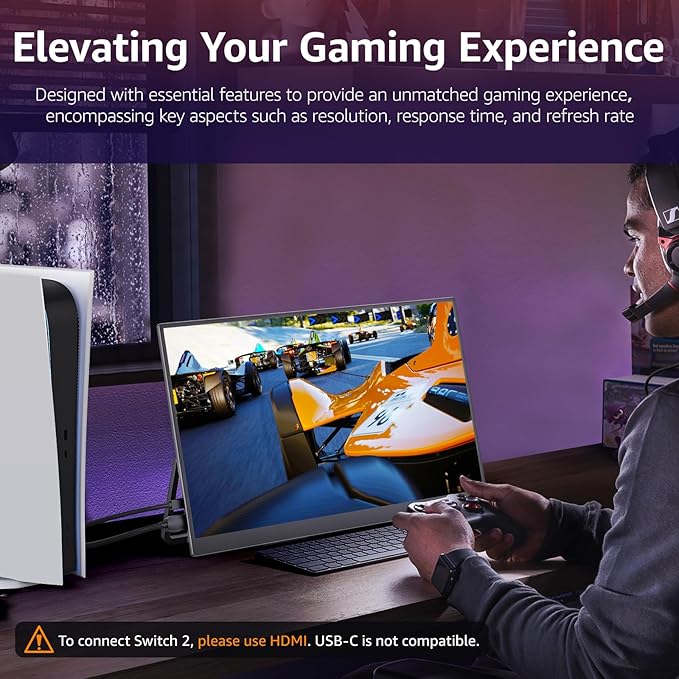 VisionOwl Large Portable Monitor-18.5 Inch Computer Gaming Display 100Hz 125% - Image 6
