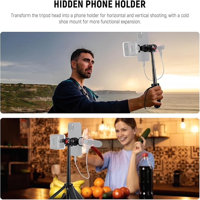 NEEWER TP38 Phone Camera Tripod, Action Camera Adapter Compatible - Image 8