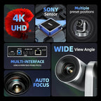 4K Conference Room Camera, PTZ Camera 20X Optical Zoom - Image 3