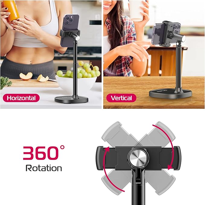 ULANZI Cell Phone Stand Mount for Desk, Vijim HP004 Adjustable Height & Angle - Image 4