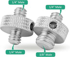 Camera Mount Screw 1/4" Male to 1/4" Male & 1/4" to 3/8" Tripod Screw Adapter - Image 2