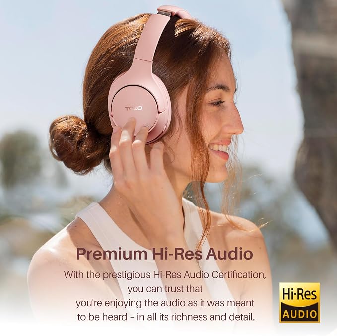 TOZO HT2 Hybrid Active Noise Cancelling Headphones, Wireless Over Ear Bluetooth - Image 3