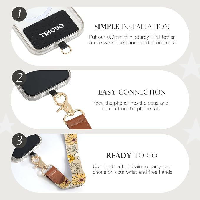 TiMOVO Phone Lanyard Crossbody Wrist Strap, Adjustable Anti-Theft Strap - Image 5