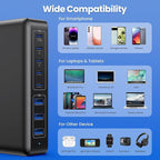 USB C Charger 430W USB C Charger Block 8-Ports GaN IV Fast Charging Station - Image 4