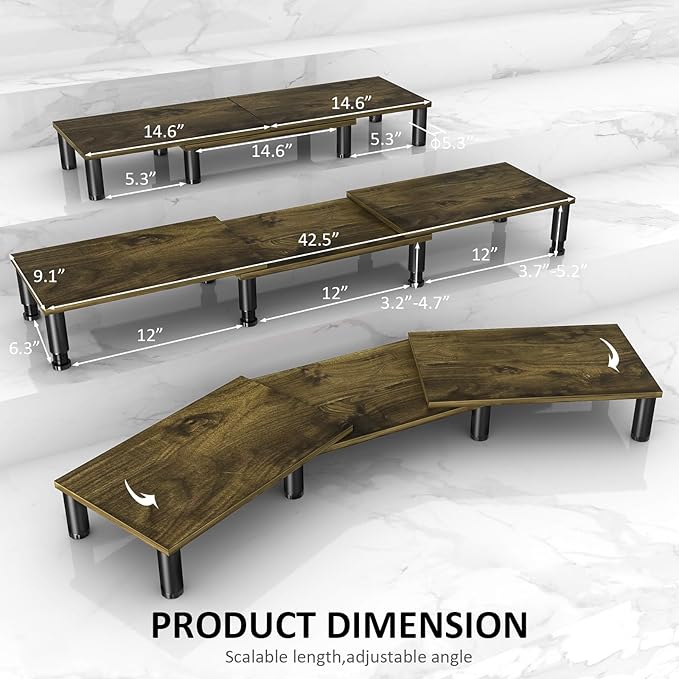 AX WABER Dual Monitor Stand Riser, Monitor Stand - Image 5