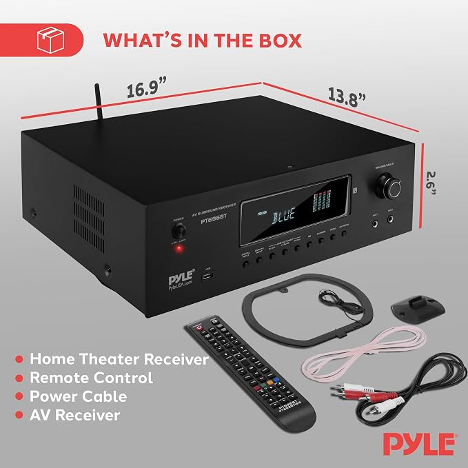 Pyle 1000W Bluetooth Home Theater Receiver - Image 6