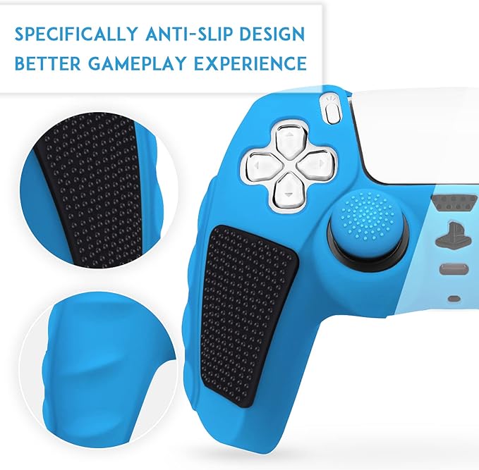 SIKEMAY Anti-Slip PS5 Controller Skin, Soft Thicken Non-Slip Studded Silicone - Image 6