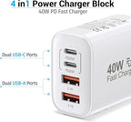 TT&C USB C Block 40W, 4 Ports Wall Plug Fast Charging Block, PD+QC Multiport - Image 4
