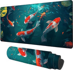 Large Mouse Pad Koi Fish Gaming Desk Pad Computer Keyboard Non-Slip Waterproof by Unknown
