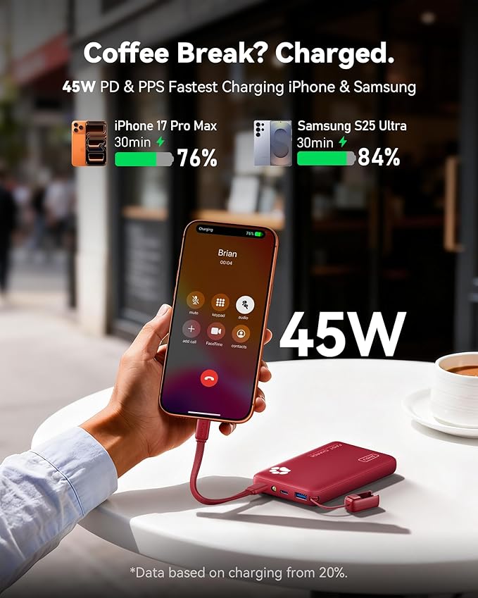 INIU 45W Fast Charging Portable Charger, 40% Smaller 10000mAh - Image 3
