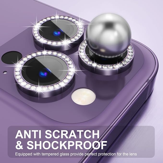 Choiche [3+1 for iPhone 14 Pro/iPhone 14 Pro Max Camera Lens Protector Bling - Image 3