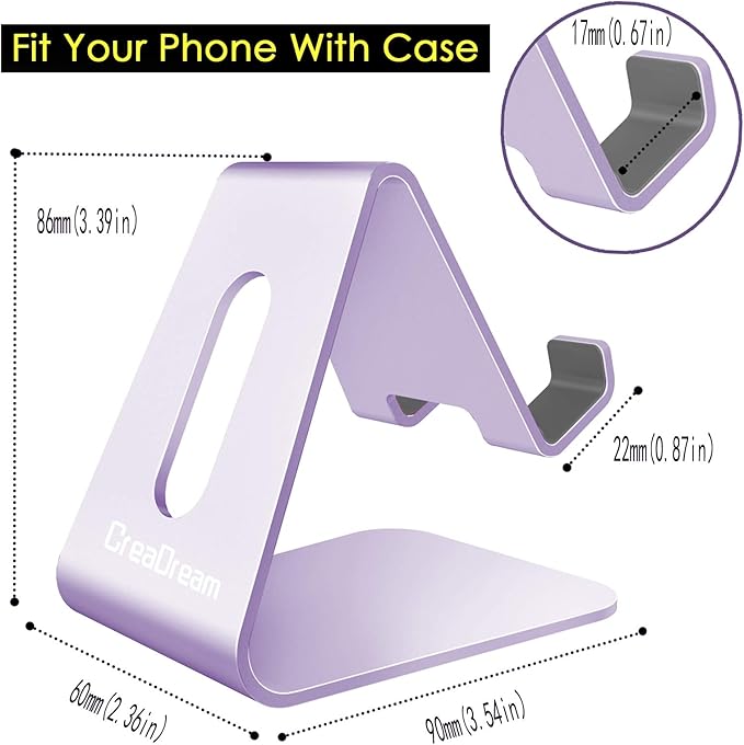 CreaDream Cell Phone Stand, Aluminum Desktop Stand Compatible - Image 5
