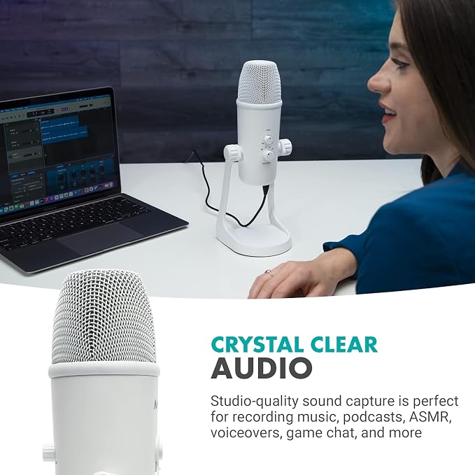 Movo UM700W White Desktop USB Microphone - Image 2