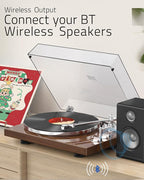 Record Player for Vinyls Turntables Wireless Output Connectivity Belt-Drive 33 - Image 3