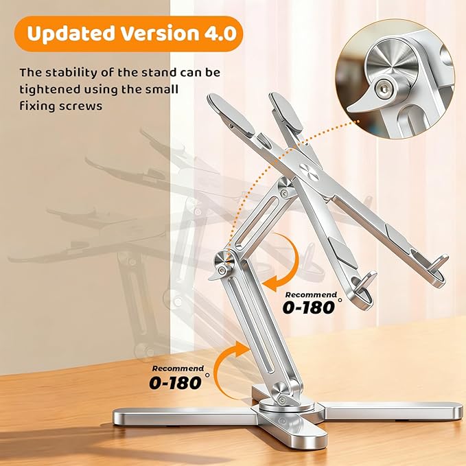 Moallia N86 360 Rotating Laptop Stand, Adjustable Height & Angle, Ergonomic - Image 2