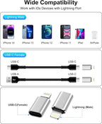 USB C to Lightning Adapter, 4 Pack Fast Charging Data Sync Lightning to USB - Image 7