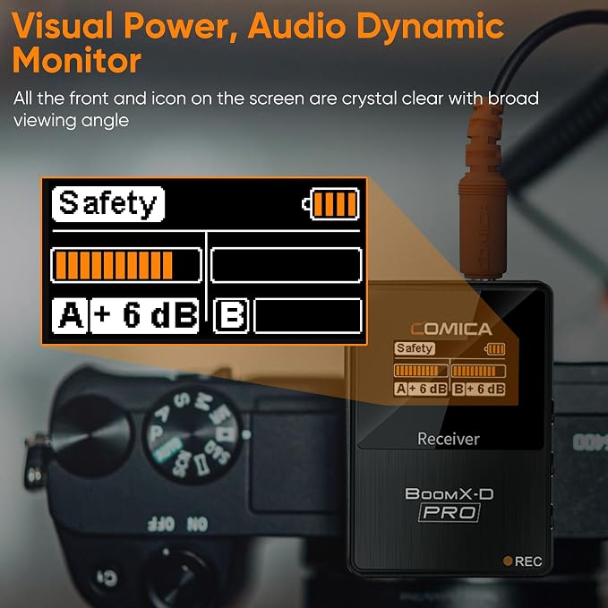 COMICA BoomX-D1 PRO Wireless Lavalier Microphone, 16GB Storage, Safety Audio - Image 6