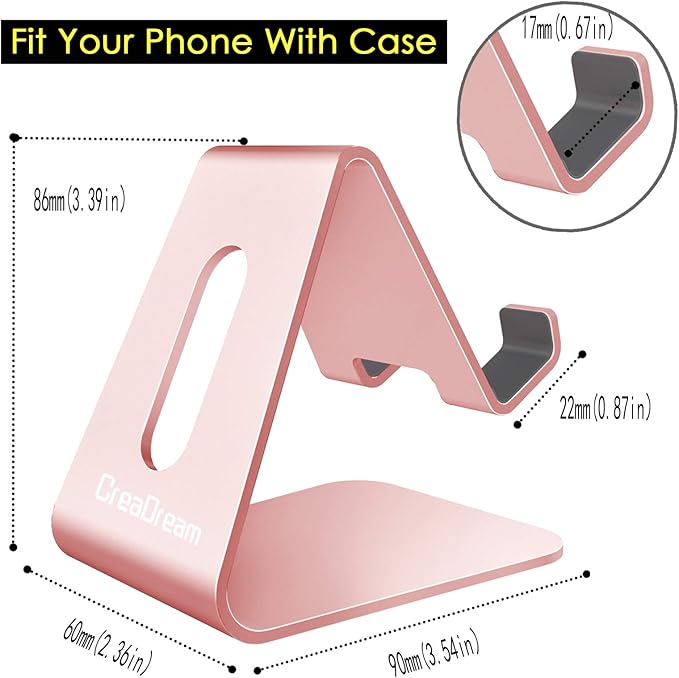 CreaDream Cell Phone Stand, Aluminum Desktop Stand Compatible - Image 5