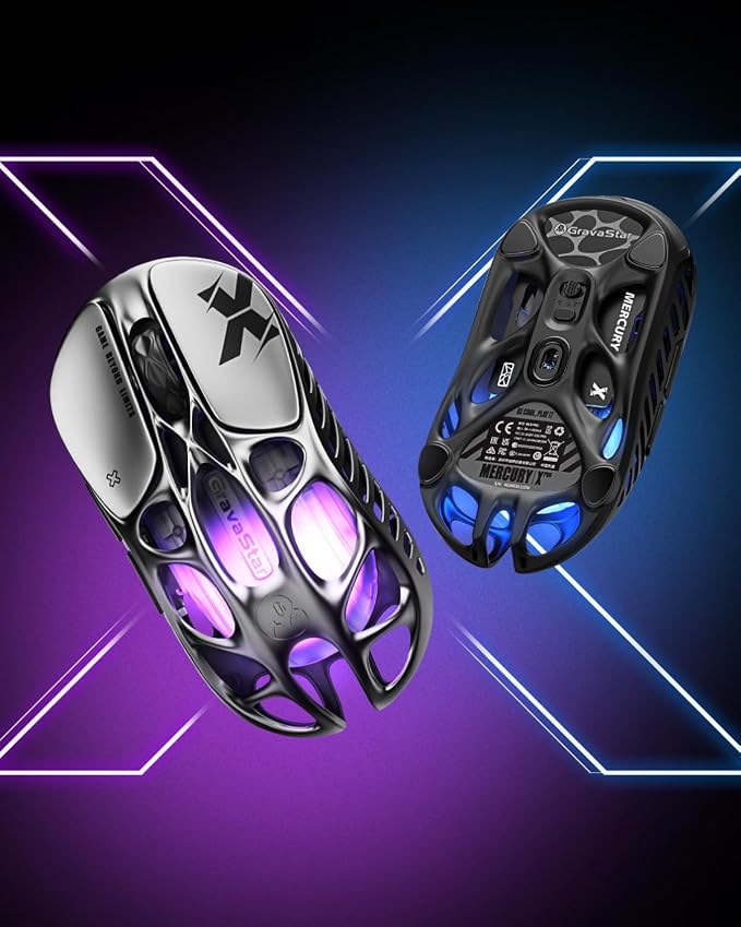 GravaStar Mercury X Wireless Gaming Mouse – 32, 000 DPI PAW 3950 Sensor - Image 4