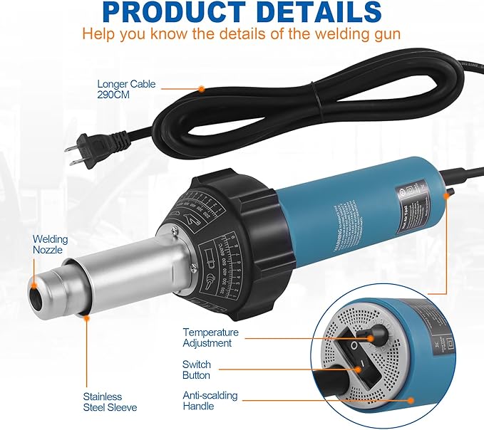 Iglobalbuy 1600W Hot Air Plastic Welder Kit - Image 6