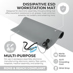 MWRF Source ESD Mat Kit with Wrist Strap and Grounding Cord - Image 2