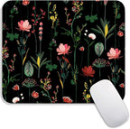 Square Mouse Pad Blooming Botanical Flowers, Personalized Premium-Textured by Armanza