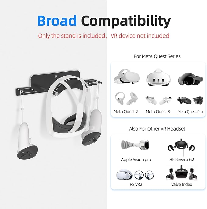 VR Headset Wall Mount Storage Stand Hook Compatible - Image 2