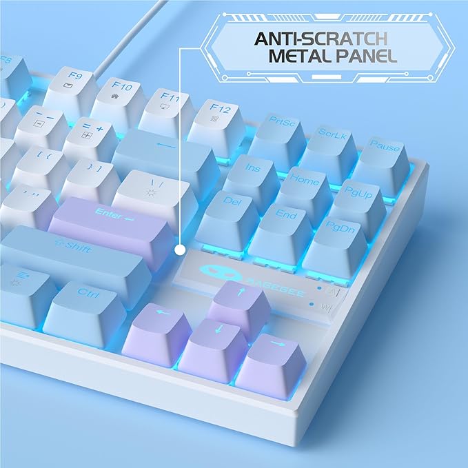 MageGee 75% Mechanical Gaming Keyboard, LED Blue Backlit, 87 Keys Compact TKL - Image 7