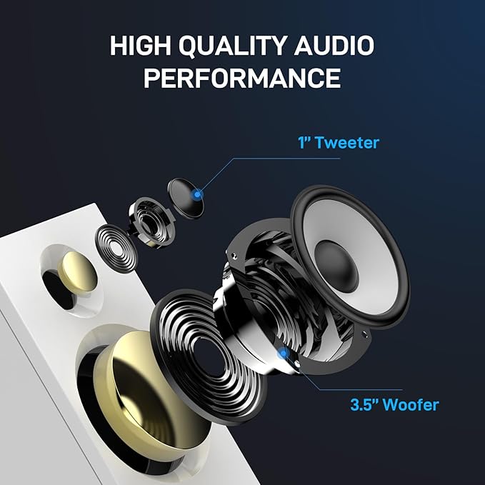 BT16 Active Bookshelf Speakers 3.5" Woofer - Image 2