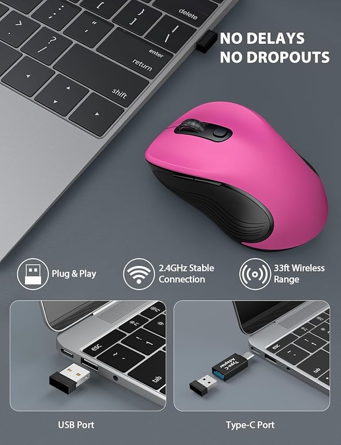 Trueque Wireless Mouse for Laptop, 2.4GHz Ergonomic Computer Mouse - Image 2