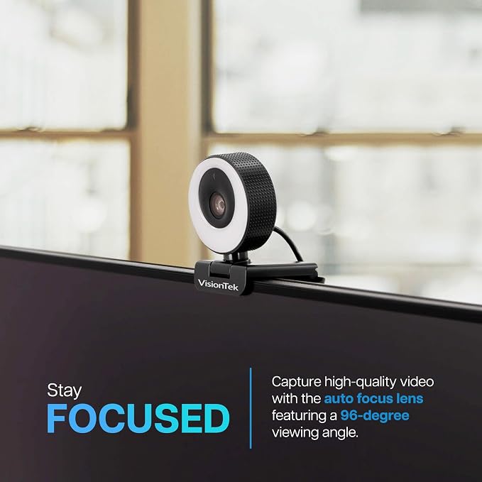VisionTek VTWC40 Premium Autofocus Full HD 1080P 60FPS Webcam, Chromebook - Image 2