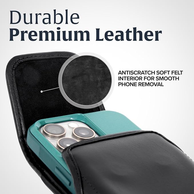 Turtleback Belt Holder for iPhone 16 Pro, 15 pro 14 Pro 13 Pro -Medium- Fits - Image 5