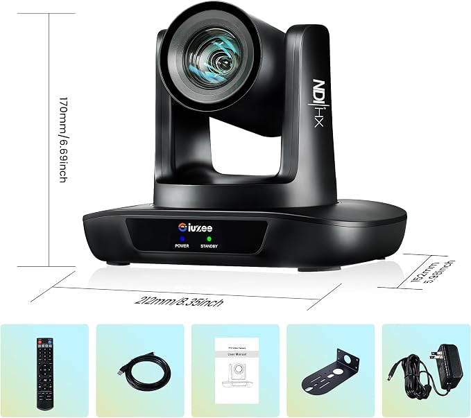 NDI PTZ Camera AI Auto Tracking 3G-SDI/USB3.0/HDMI/LAN PoE 30X Optical and 8X - Image 9