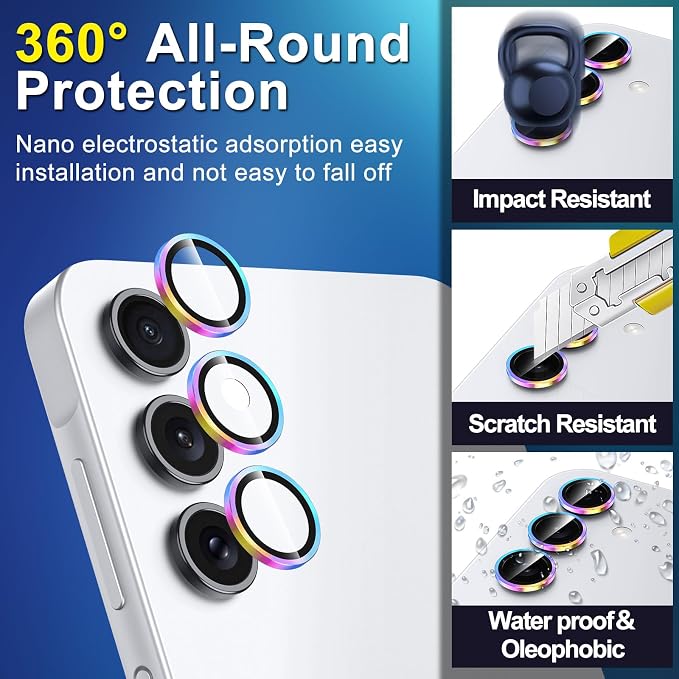for Samsung Galaxy A16 Camera Lens Protector, Individual Metal Ring Tempered - Image 3