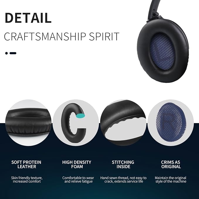 Ear Pads for Bose QC35: Durable Comfortable Noise Cancellation Replacement - Image 4