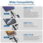 USB to USB-C Lightning Micro-USB Cable Combo 3 in 1 Coiled Cable Support - Image 6