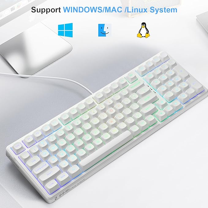 HUO JI E-Yooso Creamy Mechanical Keyboard Wired, Hot Swappable, Pre-lubed - Image 7