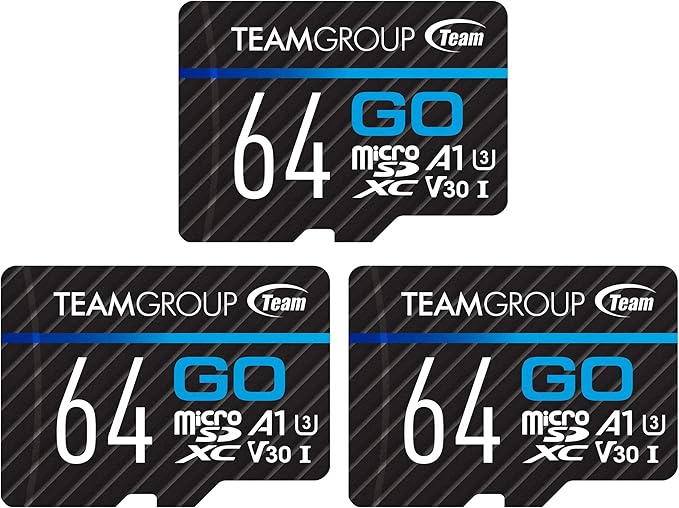 TEAMGROUP GO Card 64GB x 3 Pack Micro SDXC UHS-I U3 V30 4K by TEAMGROUP