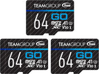 TEAMGROUP GO Card 64GB x 3 Pack Micro SDXC UHS-I U3 V30 4K by TEAMGROUP