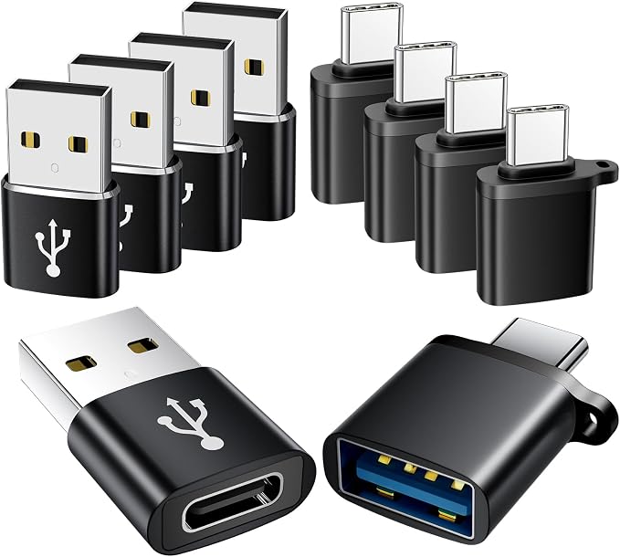 USB to USB C Adapter 10 Pack, USBC to USB Adapter, USB Type C Male Female by AiNEERich
