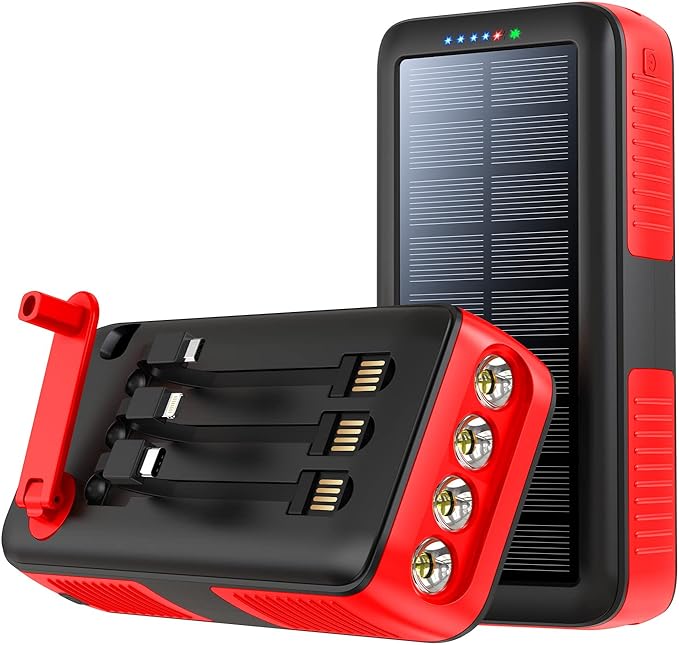 Solar Charger Power Bank 63200mAh, Portable Charger by boogostore
