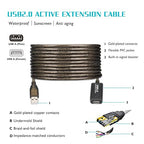 15 FT USB Extension Cable, USB 2.0 Type A Male to A Female Active Repeater - Image 6